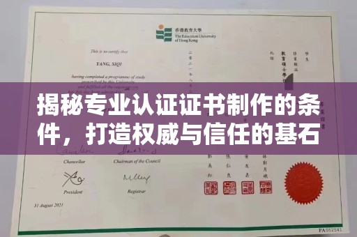 漳浦揭秘专业认证证书制作的条件，打造权威与信任的基石