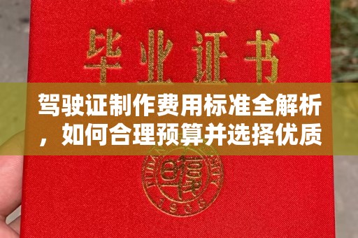 漳浦驾驶证制作费用标准全解析，如何合理预算并选择优质服务？